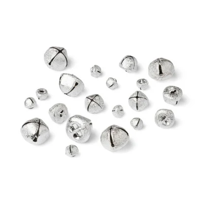 HobbyArts Campane, Mix di glitter argento, 20 pz.