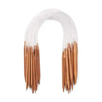 Set ferri circolari in bambù, 18 misure, 2-12 mm - 40 cm