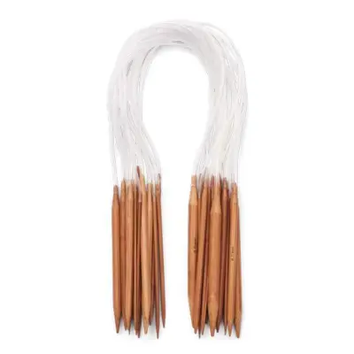 Set ferri circolari in bambù, 18 misure, 2-12 mm - 60 cm