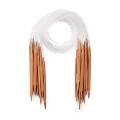 Set ferri circolari in bambù, 18 misure, 2-12 mm - 80 cm