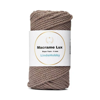 LindeHobby Macrame Lux, Corda per Macramè, 4 mm Beige scuro