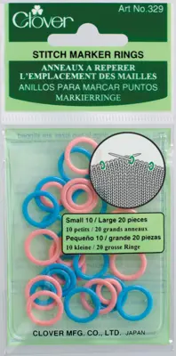 Anelli di marcatura trifoglio, piccoli (rosa / blu)