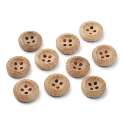 LindeHobby Bottoni in Legno Chiaro, 15 mm, 10 pz