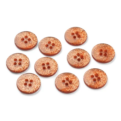 LindeHobby Bottoni Glitterati Rame, 15 mm, 10 pz