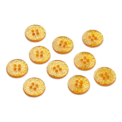LindeHobby Bottoni Glitterati Oro, 15 mm, 10 pz