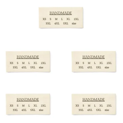 LindeHobby Handmade Con Taglie Etichetta (6 cm x 3 cm), 5 pezzi Taglie adulto