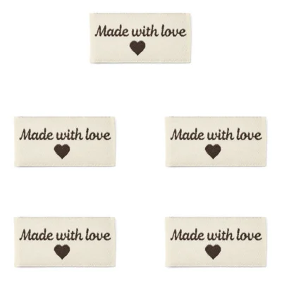 LindeHobby Made With Love, Etichetta Con Motivo (4 cm x 2 cm), 5 pezzi
