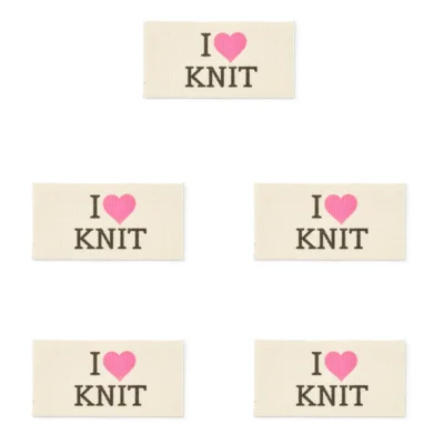 LindeHobby I Love Knit Etichetta (4 cm x 2 cm), 5 pezzi