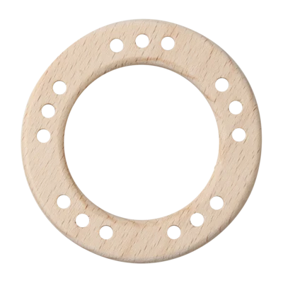 Go Handmade Anelli in Legno con Fori Ø80 mm - 10 pezzi