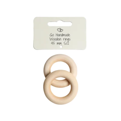 Go Handmade Anelli in legno, Ø45 mm, 10 mm di spessore, 2 pezzi