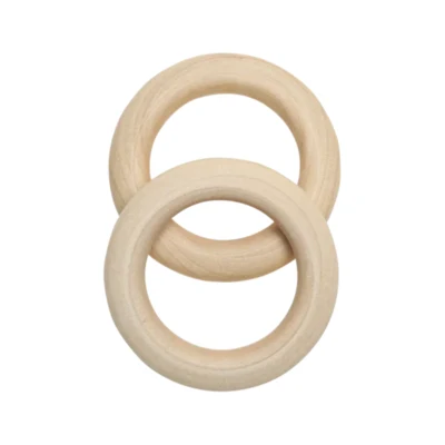 Go Handmade Anelli in legno Ø55 mm, 10 mm di spessore, 2 pezzi