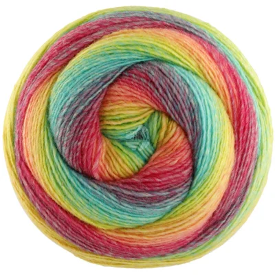 Lana Grossa Gomitolo Versione 450 Lampone/Astice/Arancione/Giallo/Lime/Giada/Turchese/Fucsia