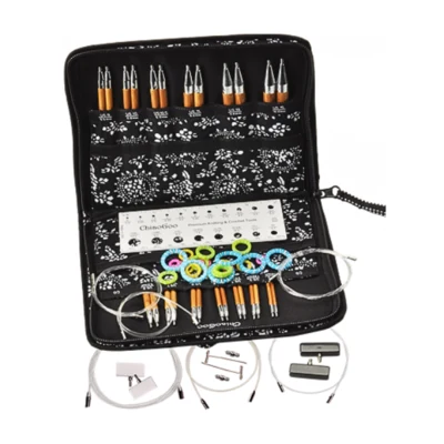 ChiaoGoo Set di Ferri Circolari Componibili, Spin Bambù, Completo, 13 cm