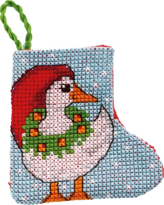 Kit da ricamo Oca di Natale 7 x 7 cm
