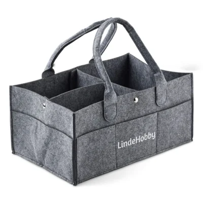 LindeHobby Cesta in Feltro con Bottoni Automatici