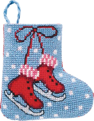 Kit di Ricamo Calze da Pattinaggio di Natale 7 x 8 cm