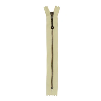 YKK Cerniera Fissa Ottone Antico 4 mm 14 cm 345 Giallo spento