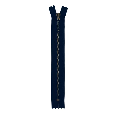 YKK Cerniera Fissa Ottone Anticato 4 mm 17 cm 560 Blu navy