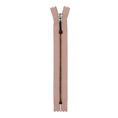 YKK Cerniera Fissa Ottone Antico 4 mm 28 cm 274 Rosa polverosa