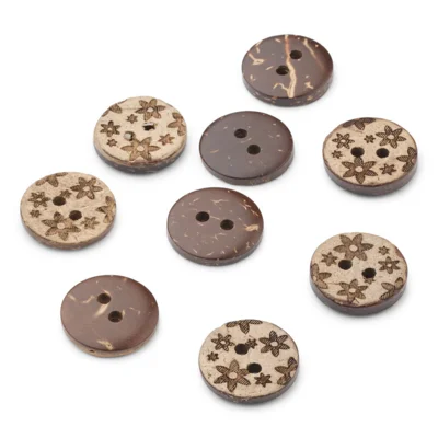 LindeHobby Bottoni in Cocco, Fiore, 10 pz