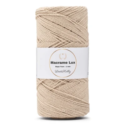 LindeHobby Macrame Lux, Corda per macramè, 1 mm 05 Beige