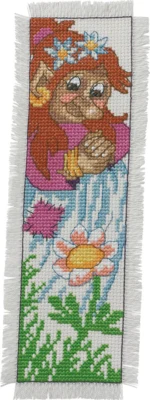 Kit per Ricamo Segnalibro Madre Troll 7 x 22 cm