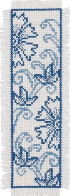 Kit Ricamo Fiore Blu 7 x 22 cm