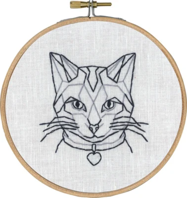 Kit da Ricamo Gatto in Linea con 5810/13
