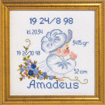 Kit Ricamo Battesimo Amadeus R 5420/82 19 x 19 cm
