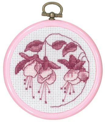 Kit per ricamo Rosa Fuchsia 8 Ø