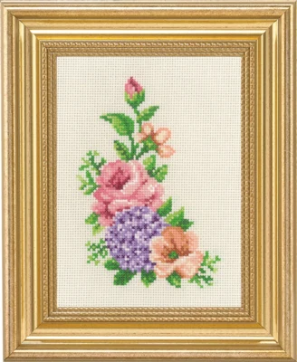 Kit di ricamo Rosa e ortensia 14 x 19 cm