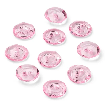 LindeHobby Bottoni Cristallo, Rosa, 12 mm, 10 pz
