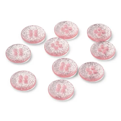 LindeHobby Bottoni Glitterati, Rosa, 12 mm, 10 pezzi