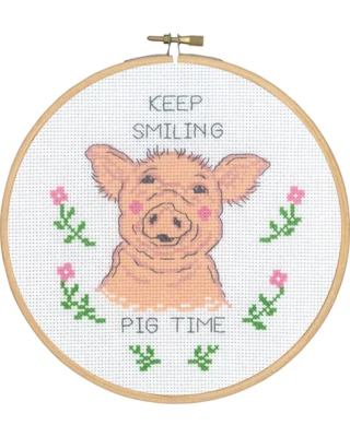 Kit da Ricamo Keep Smiling Pig Time 5810/18 18Ø