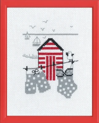Kit da Ricamo Casa da Bagno Rossa R5741 18 x 14 cm