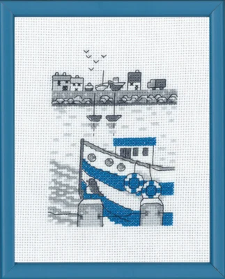 Kit da Ricamo Barchetta da Pesca R5741 14 x 18 cm
