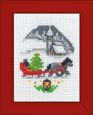 Kit da Ricamo Cane Immagine di Natale 6 x 8 cm
