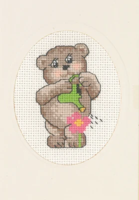 Kit punto croce Annaffiatoio orsetto 9 x 13 cm