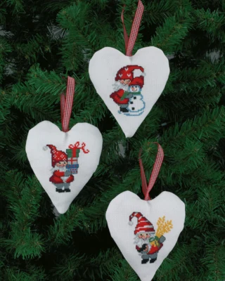 Kit di Ricamo Babbo Natale e Pupazzo di Neve 11 x 13 cm 3 pz