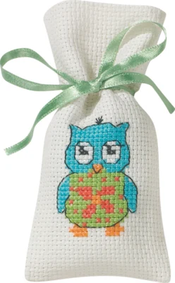Kit Da Ricamo Gufo Blu 6 x 12 cm