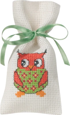 Kit di ricamo gufo rosa 6 x 12 cm