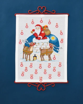 Kit da Ricamo Babbo Natale nel Camino 32 x 42 cm B5125/32