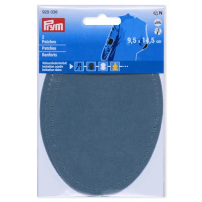 Prym Toppe per Gomiti in Similpelle Scamosciata, 9.5x14.5 cm Blu denim