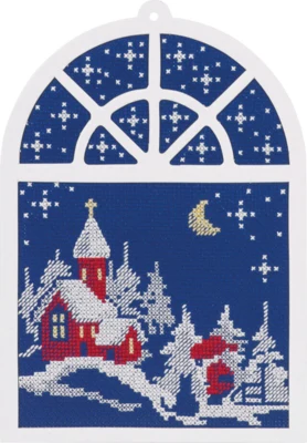 Kit Ricamo Immagine Finestra Natale 15x20 cm