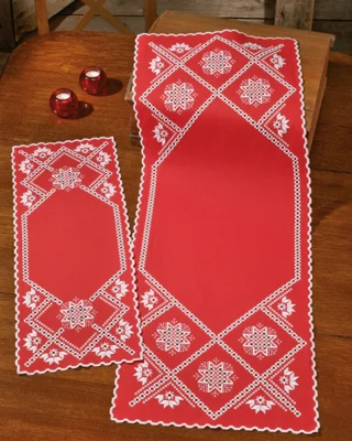 Kit da Ricamo Hardanger fiocco di neve 27 x 68 cm
