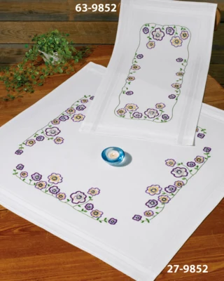 Kit Ricamo Fiori 40 x 80 cm
