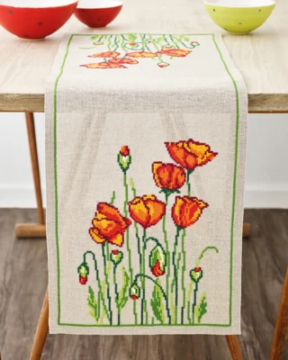 Kit Ricamo Papaveri Selvatici 31 x 91 cm