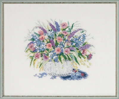 Kit per ricamo Cesto con fiori II 48x40 cm