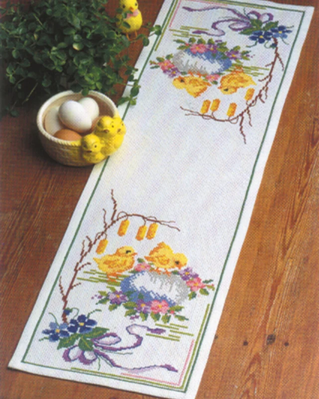 Kit da Ricamo Pulcini su Uova 27 x 92 cm