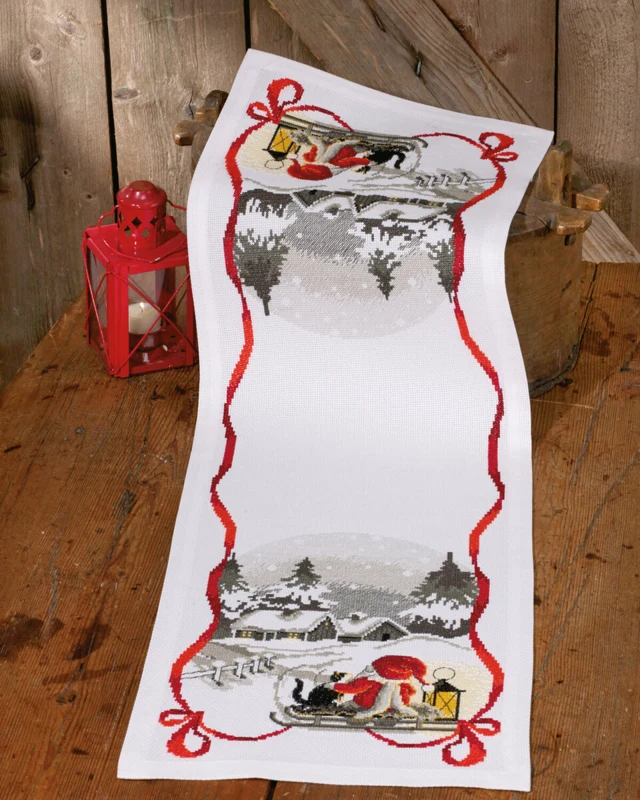 Kit da Ricamo Babbo Natale nella Notte 34 x 100 cm